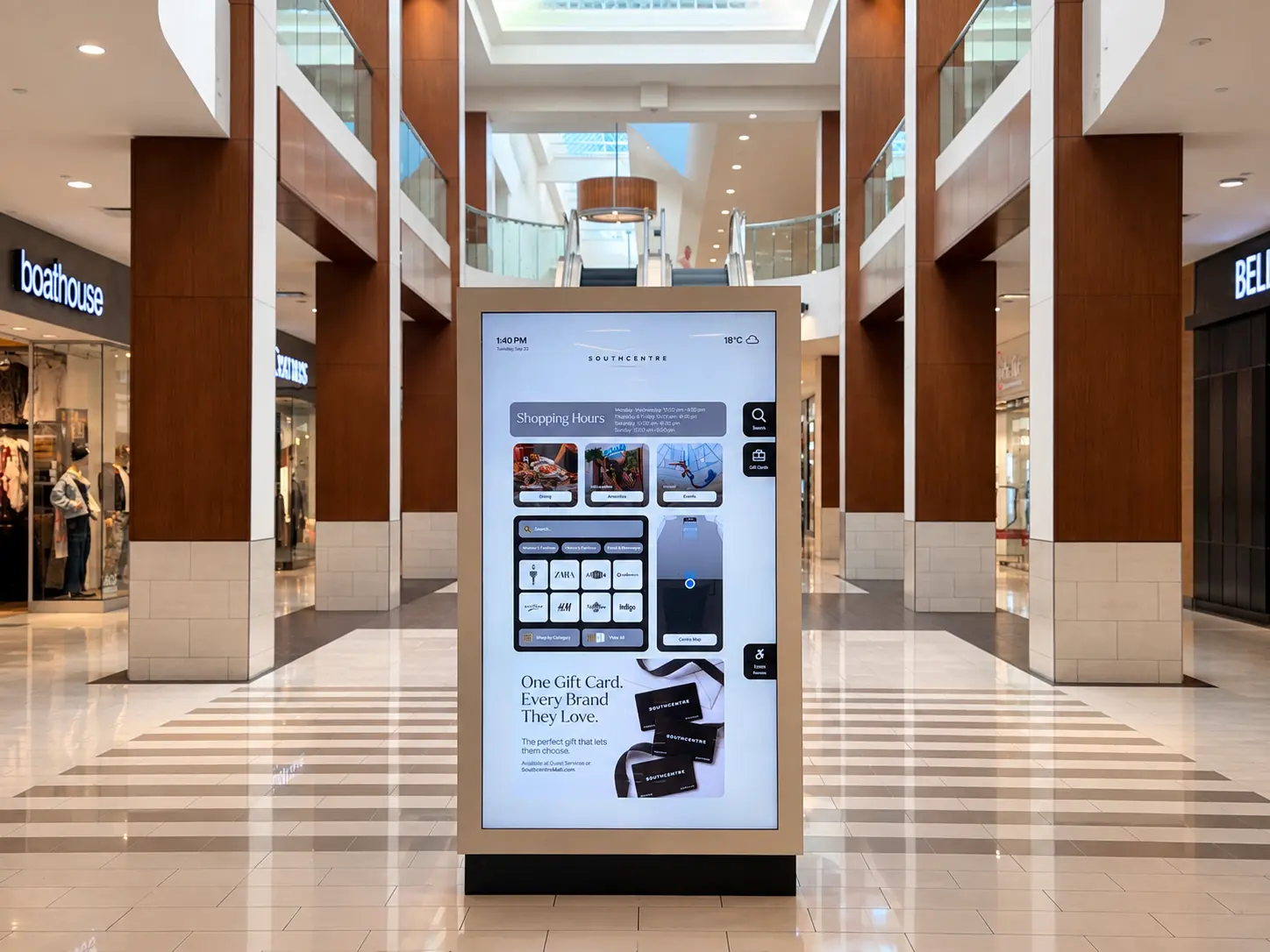 Directory inside Southcentre Mall