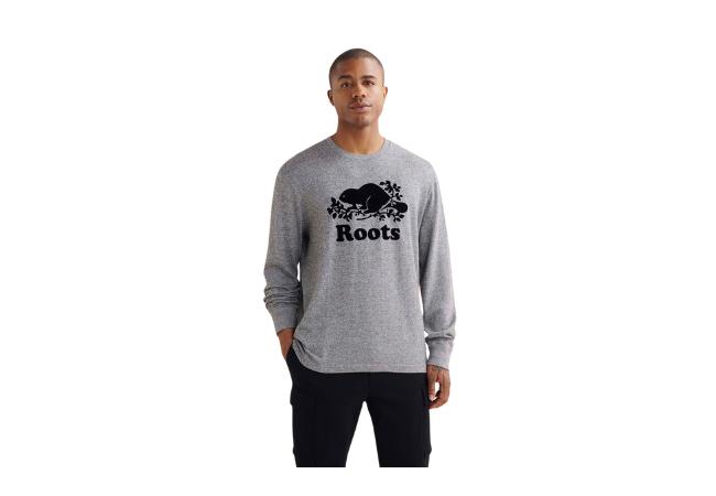 Roots Mens Organic Cooper Beaver Long Sleeve T-shirt, $48