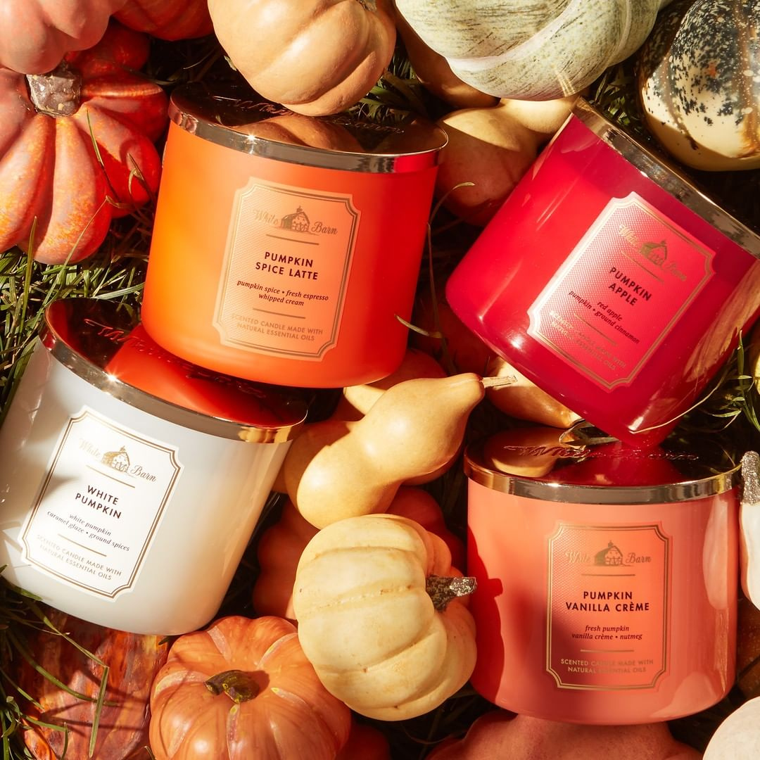 Pumpkin inspired candles from Bath & Body Works