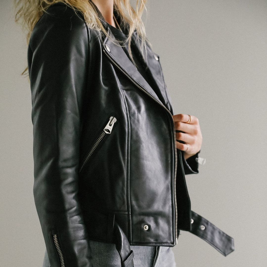 Black leather jacket