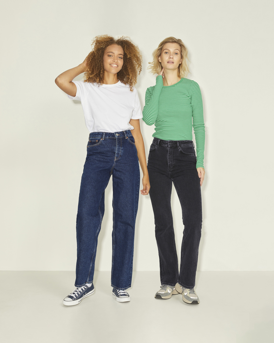 Two women model outfits from Hudson's Bay