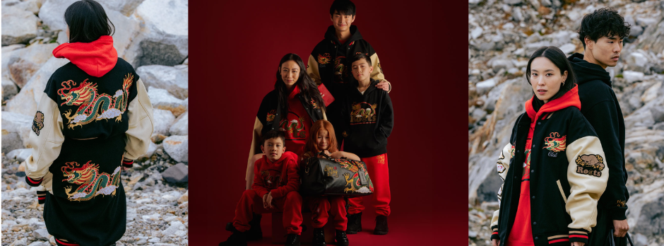 a group of people wearing Lunar New Year themed clothing