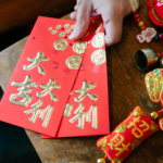 lunar new year envelopes on table