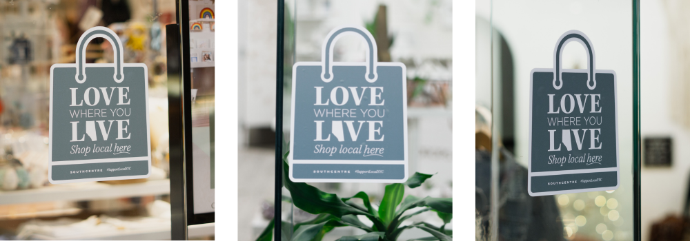 Love Where You Live Blue Shopping Bag decal