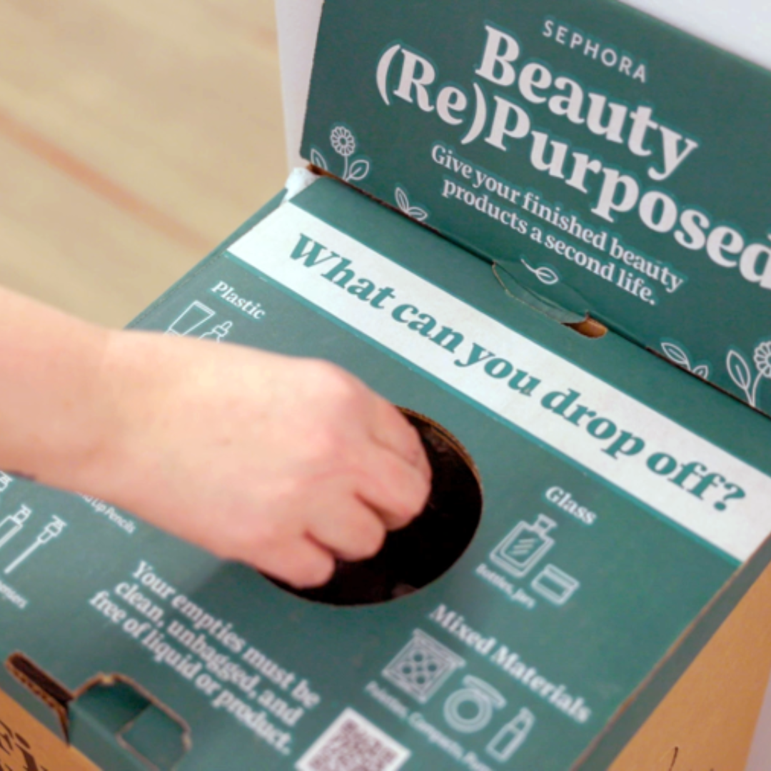 Sephora empty product recycle drop box