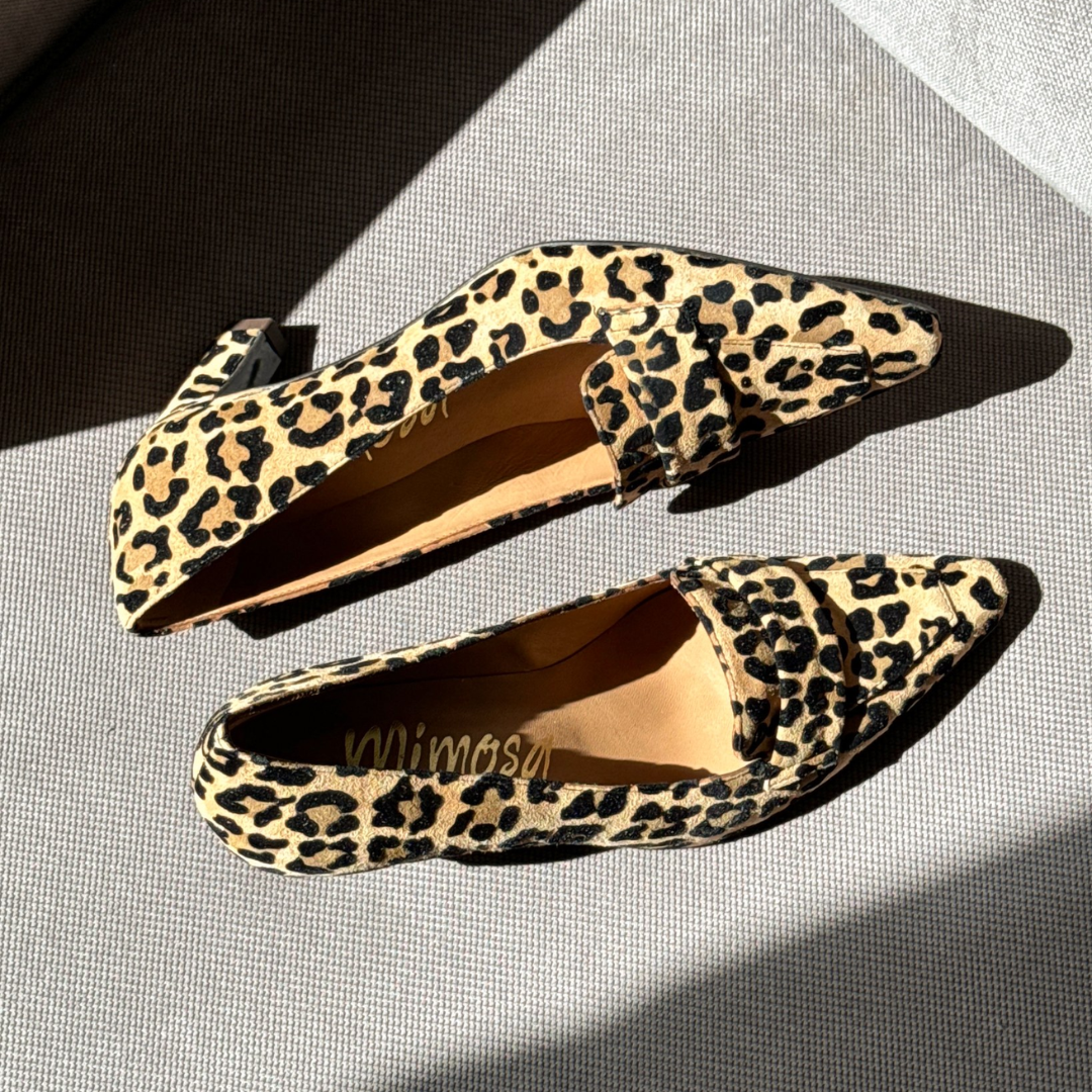 Leopard print high heel shoes