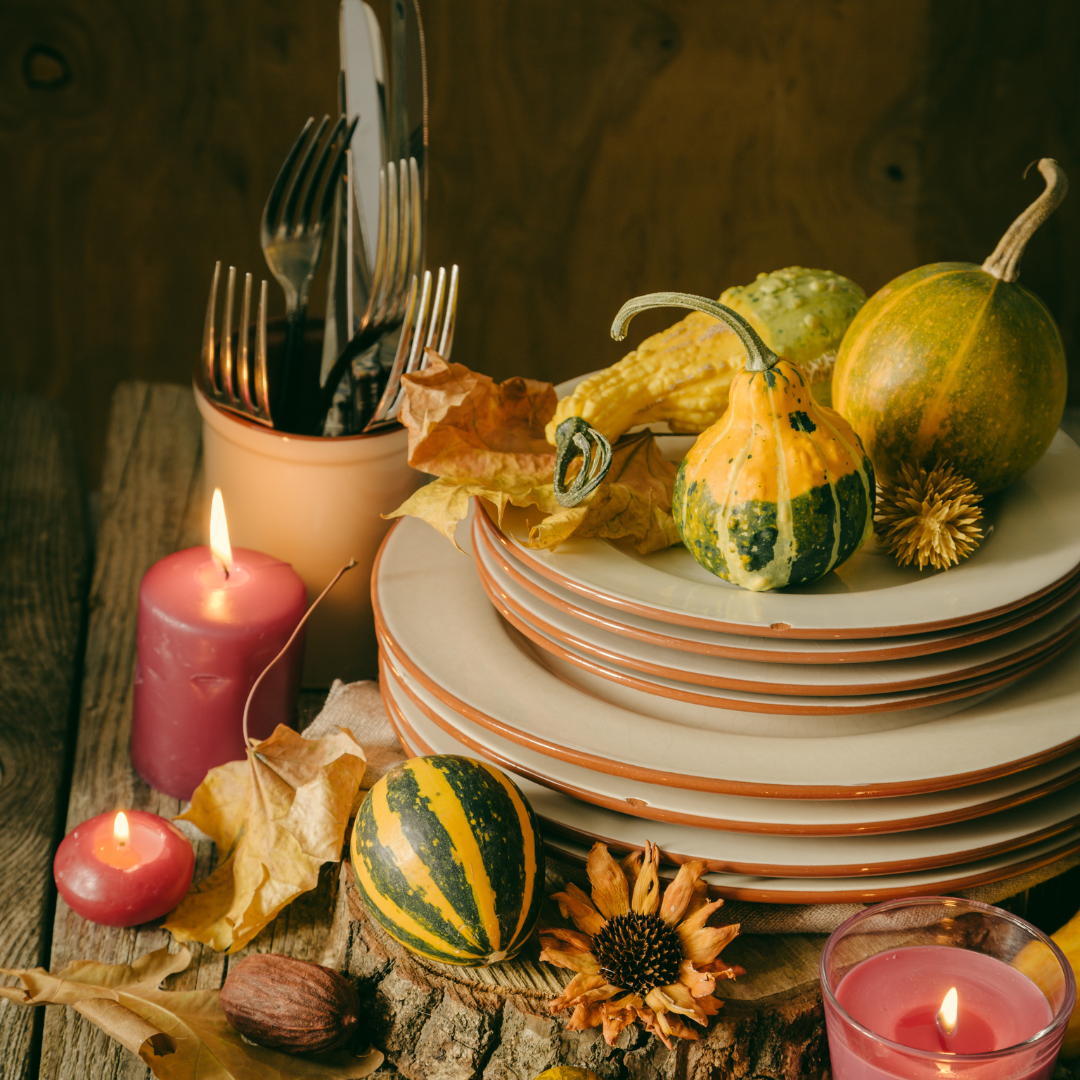 Fall Tablewear set with candles from Winners