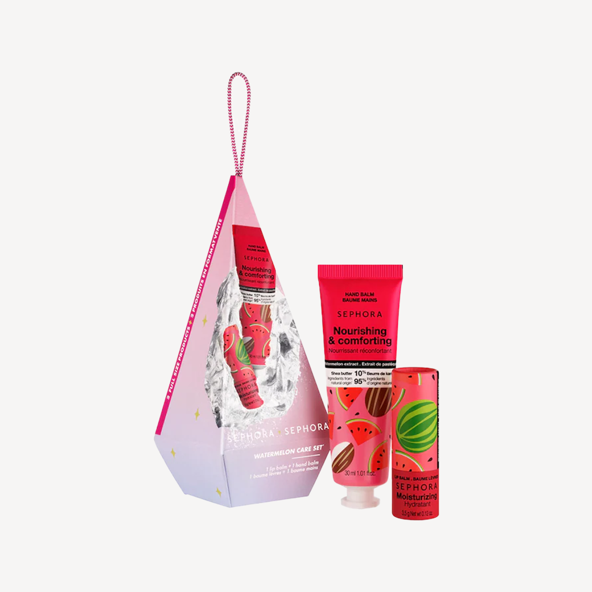 Two piece watermelon care set with ornament box