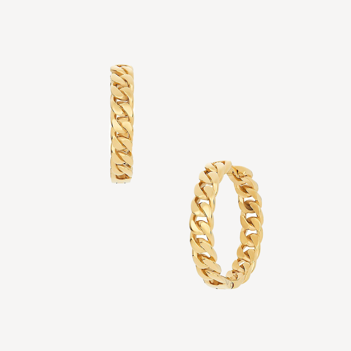 Gold twisted hoop earrings