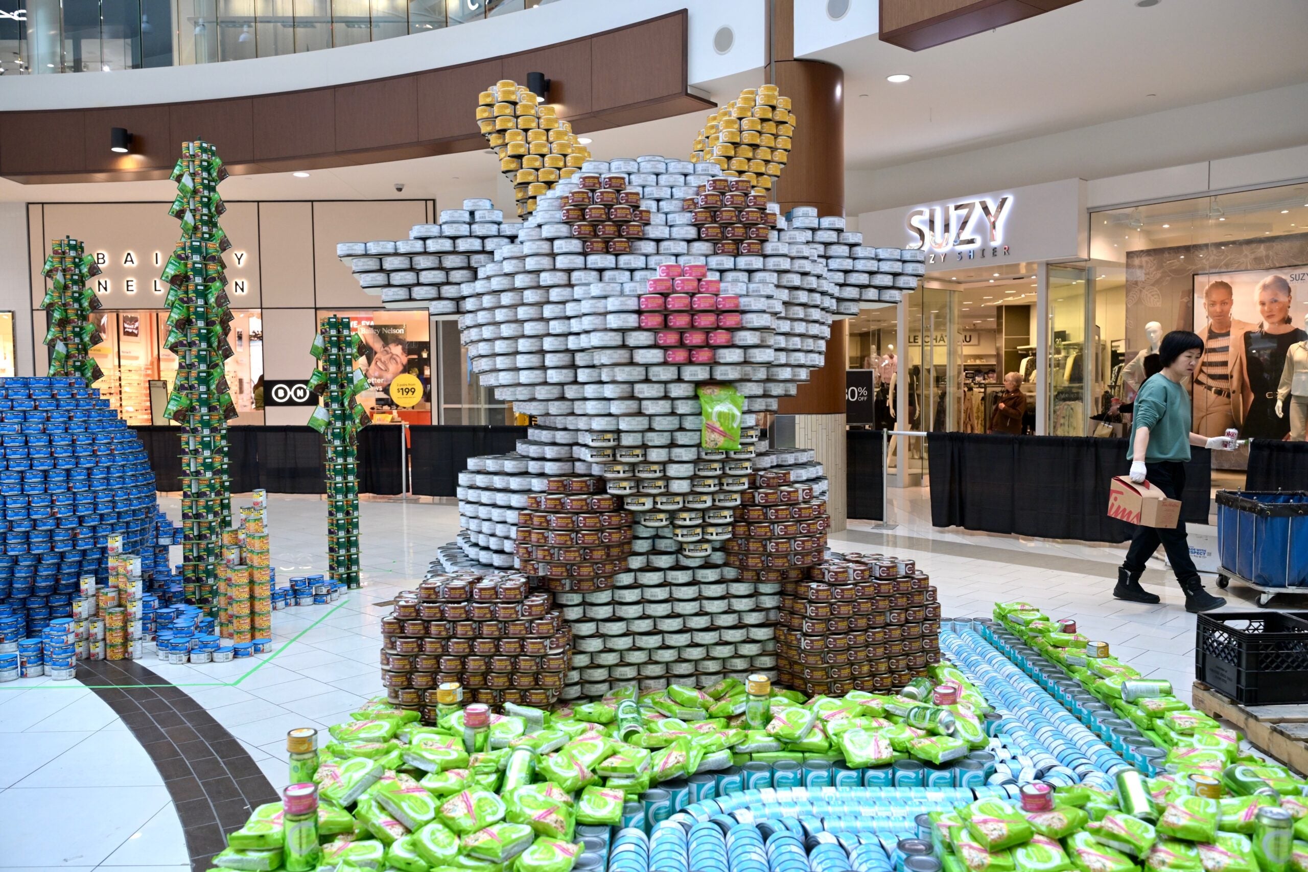 goat structure built of cans for CANstruction 2025